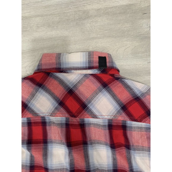 Ambiguous Shirt Mens Medium Multicolor‎ Plaid Button Up Long Sleeve Skateboard - Picture 7 of 12